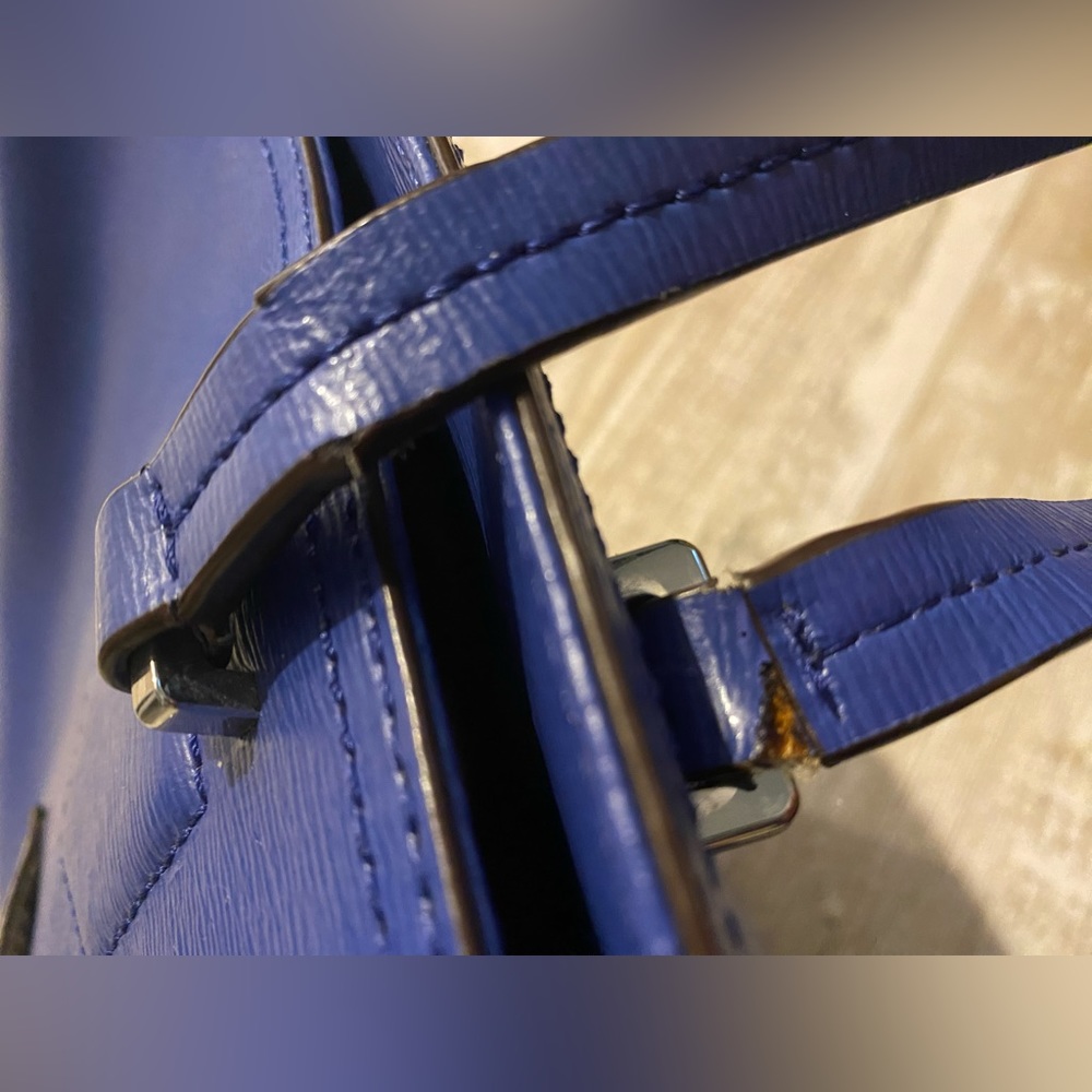 Ralph Lauren Lowell Iris cobalt blue large leather tote bag - Picture 11 of 16